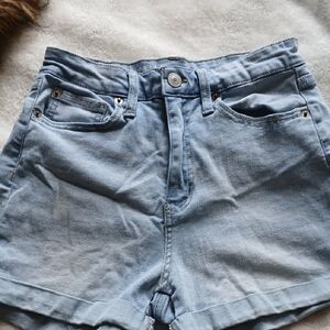No Boundaries Blue Jean Shorts High-Waisted Cut-Off